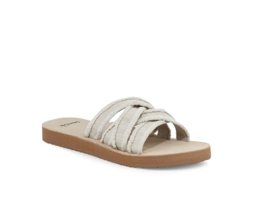Sandale Sanuk Fraidy Slide Femme - Kaki / Beige UHDYPM987